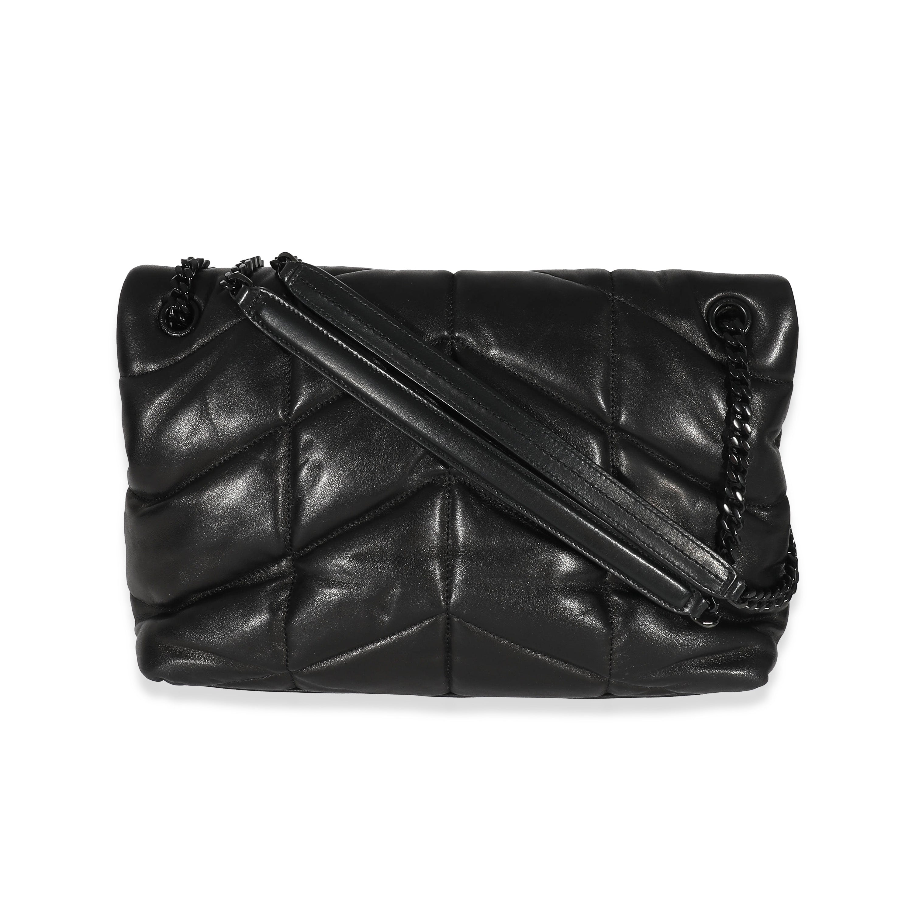 Saint Laurent Black Quilted Leather Medium Loulou Puffer Bag