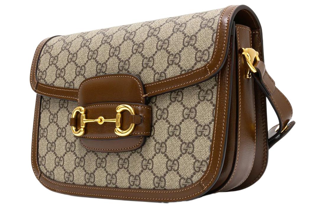 (WMNS) GUCCI 1955 Canvas Single-Shoulder Bag Unisex Small Ebony/Brown 602204-92TCG-8563