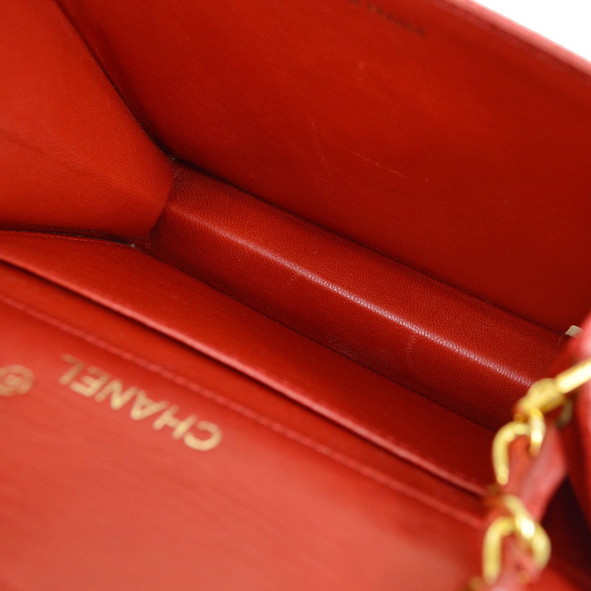 CHANEL * 1989-1991 Red Lizard Letter Flap Bag