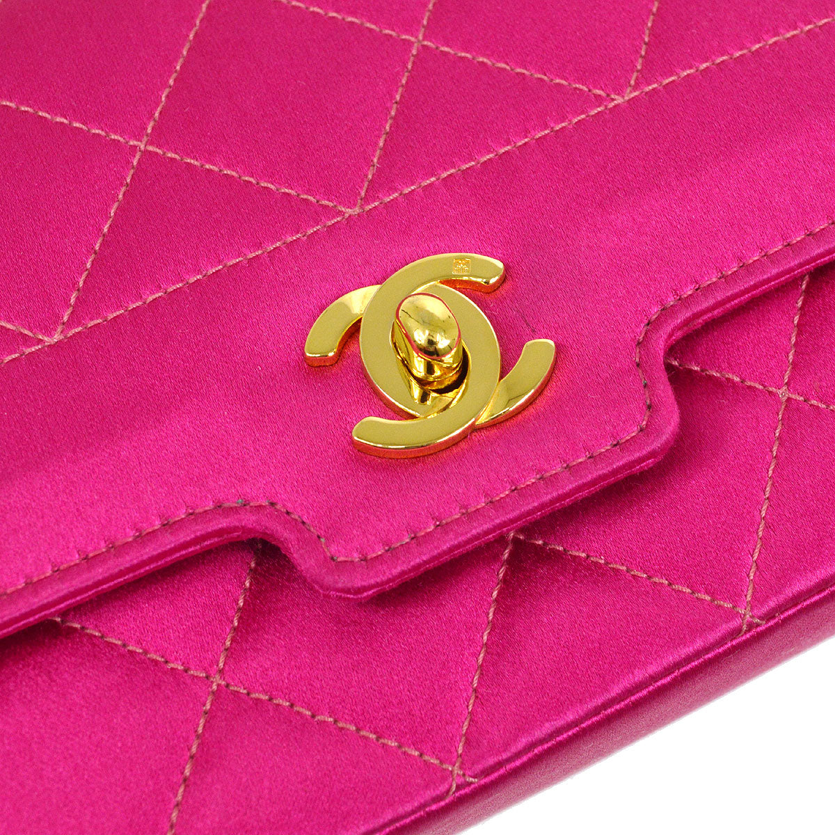 CHANEL * 1989-1991 Pink Satin Border Flap Mini