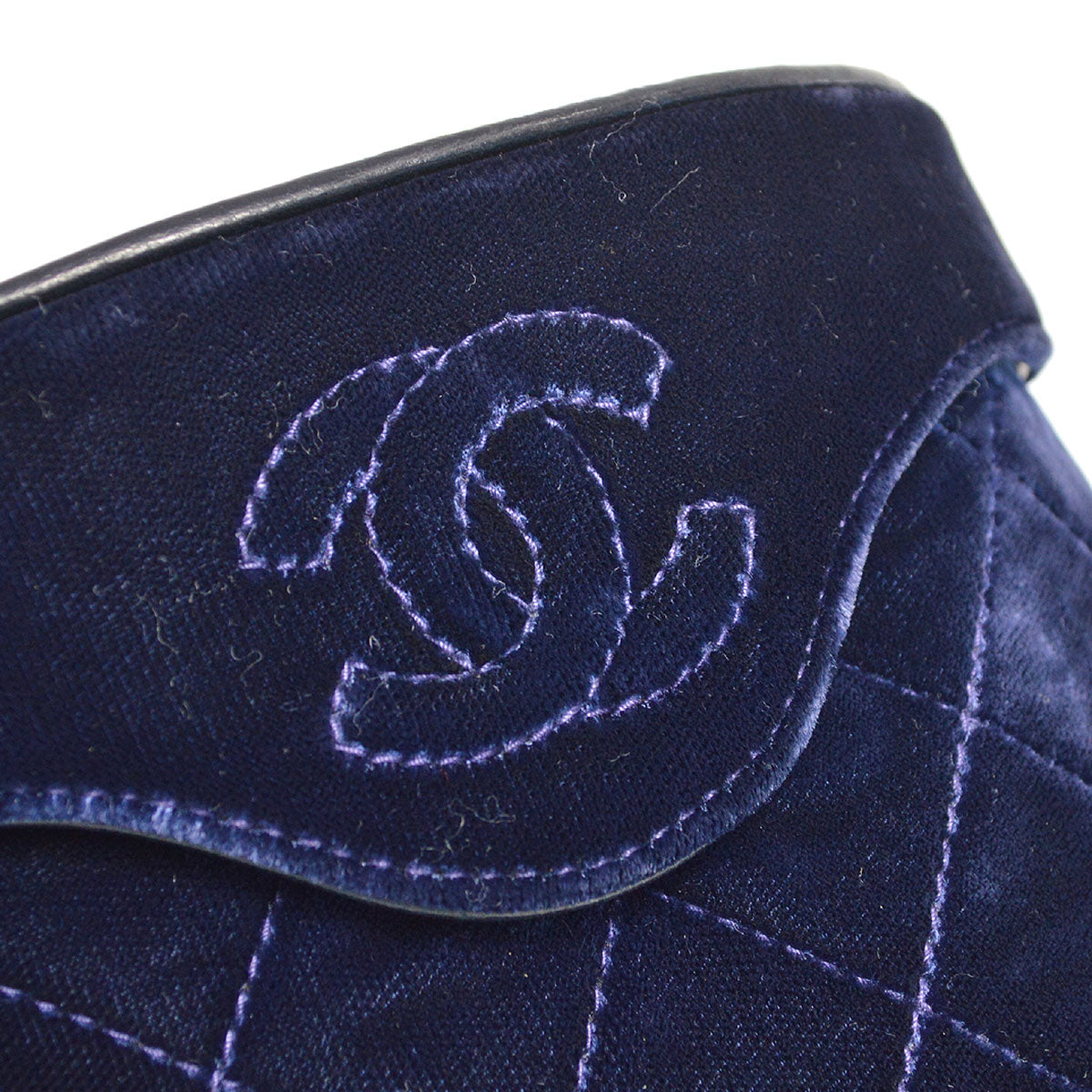 CHANEL * 1989-1991 Binoculars Bag Blue Velvet