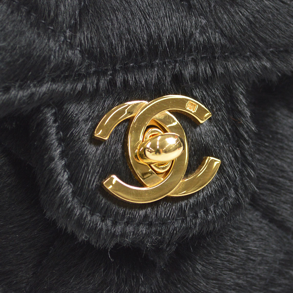 CHANEL * 1990s Classic Flap Handbag Micro Black Pony Hair