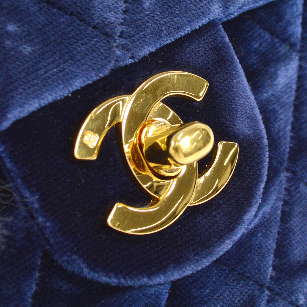 CHANEL * 1989-1991 Classic Square Flap Mini 17 Blue Velvet