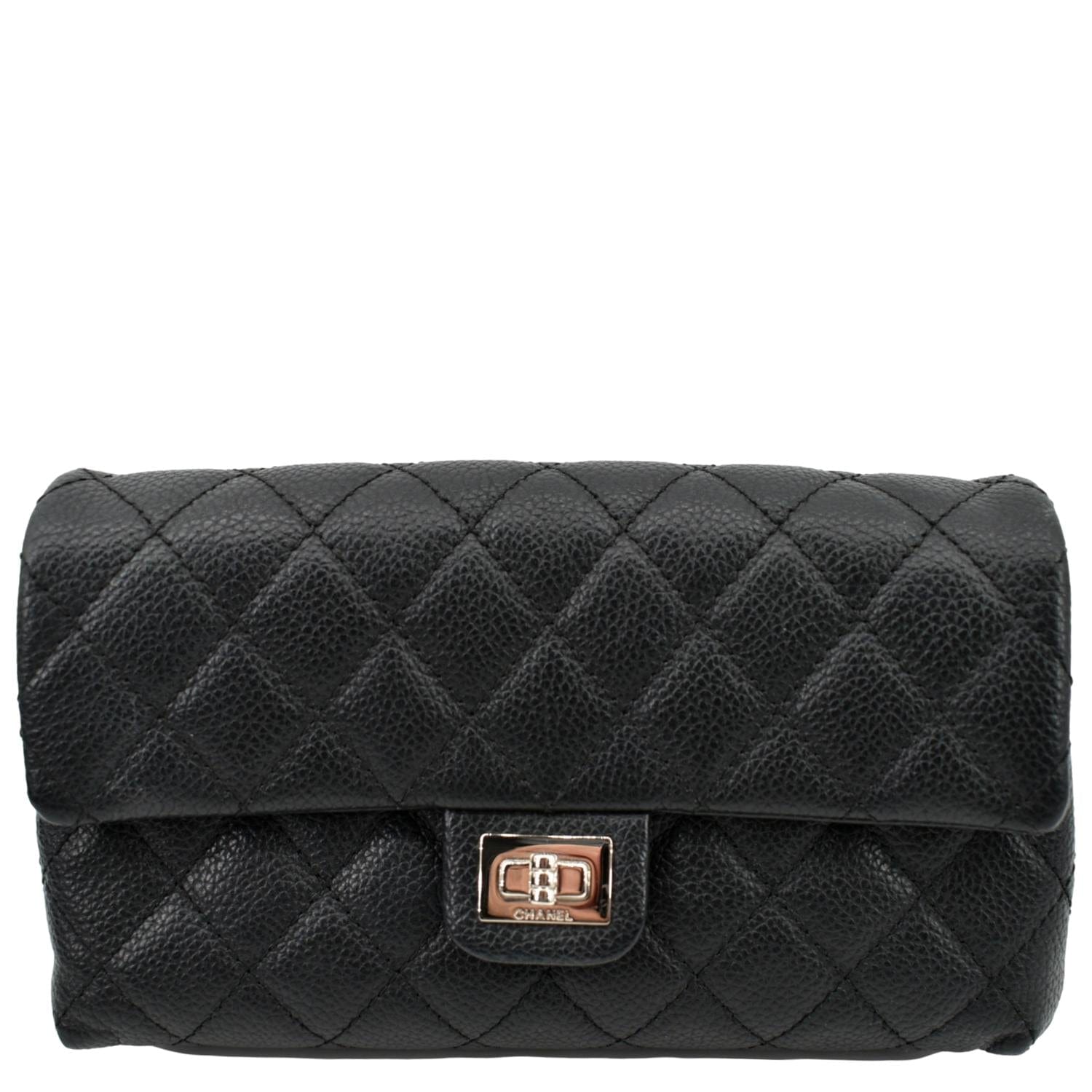 CHANEL  Reissue Flap Grained Leather Waist Belt Bag Black