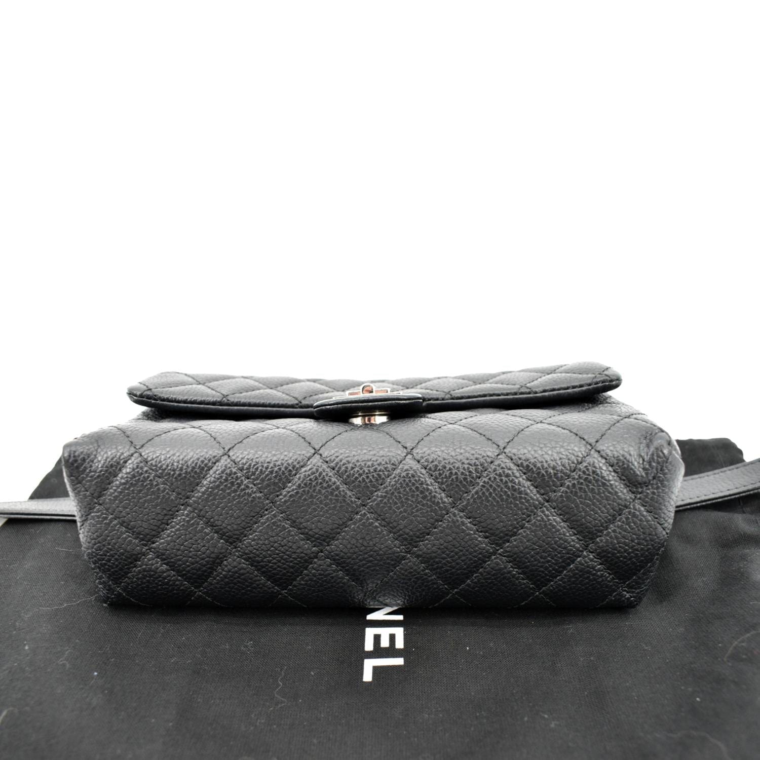 CHANEL  Reissue Flap Grained Leather Waist Belt Bag Black