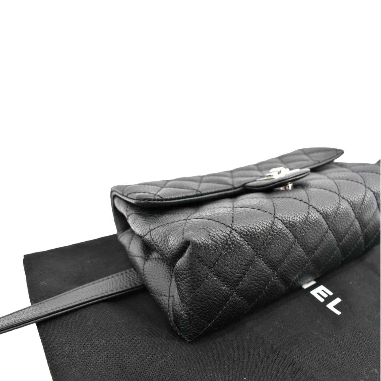 CHANEL  Reissue Flap Grained Leather Waist Belt Bag Black