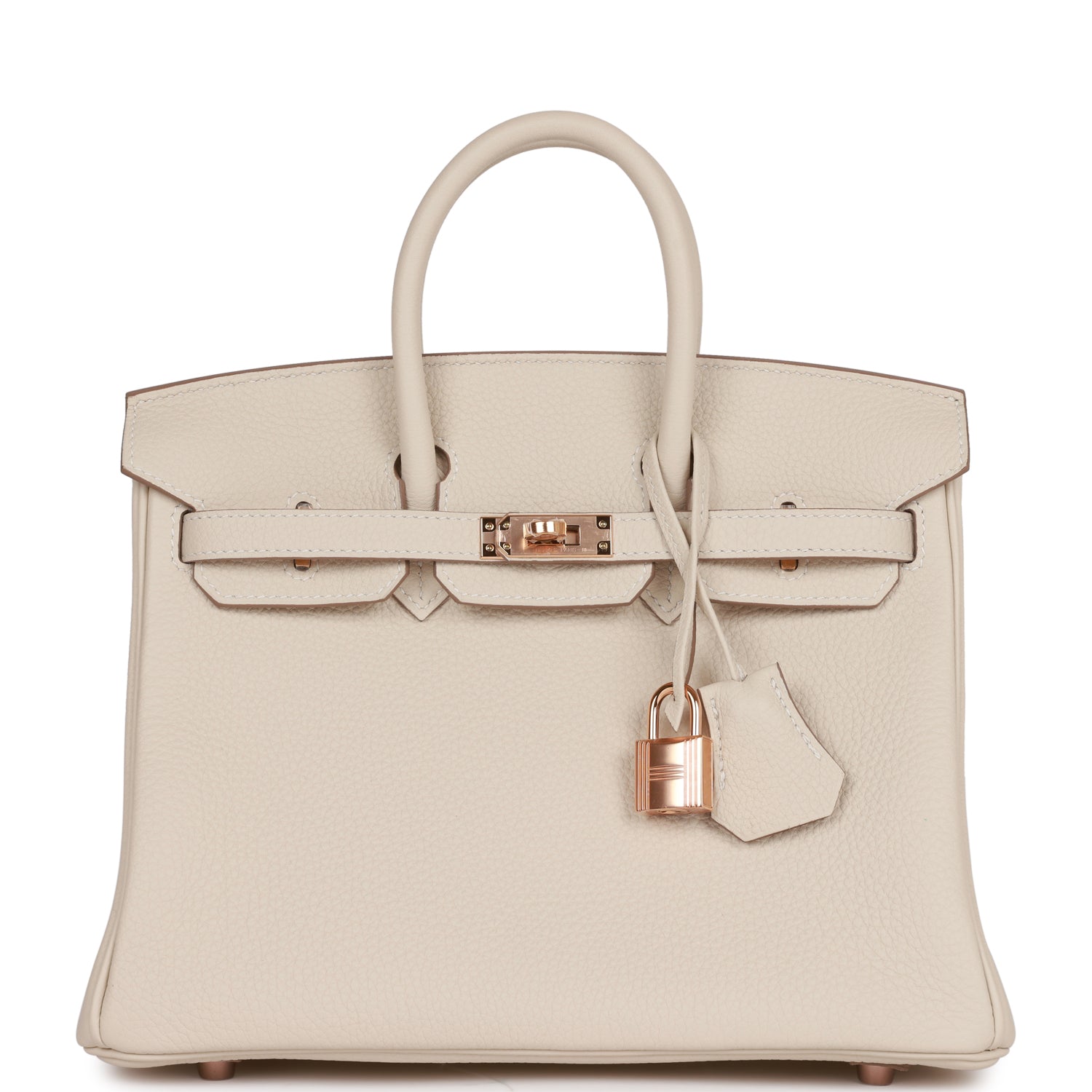 Hermes Birkin 25 Craie Togo Rose Gold Hardware