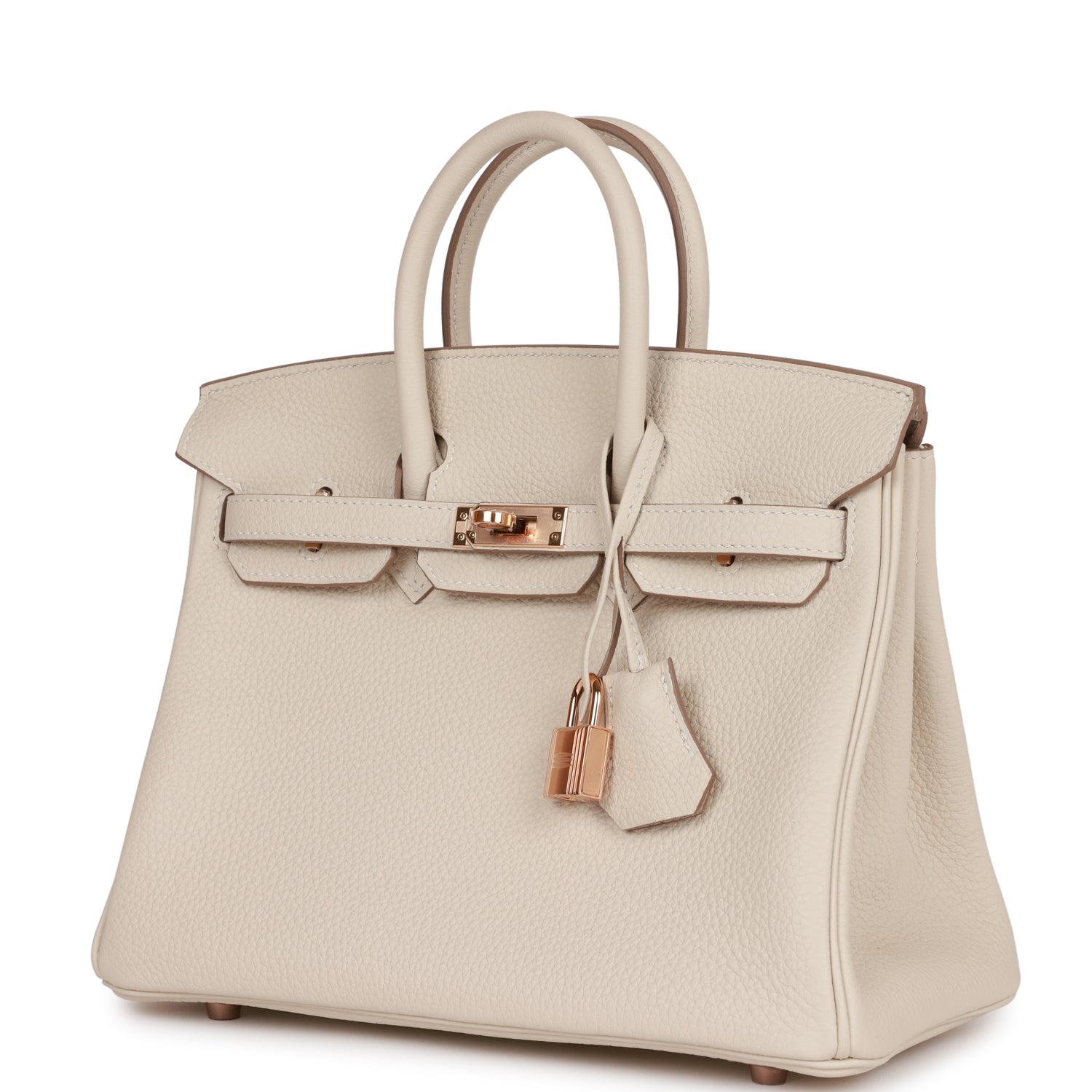 Hermes Birkin 25 Craie Togo Rose Gold Hardware