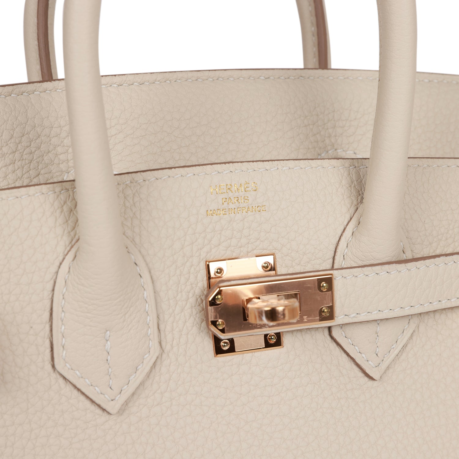 Hermes Birkin 25 Craie Togo Rose Gold Hardware