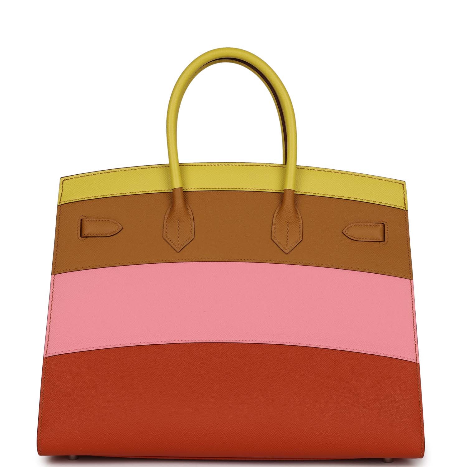 Hermes "Sunrise" Birkin Sellier 35 Rainbow Epsom Palladium Hardware