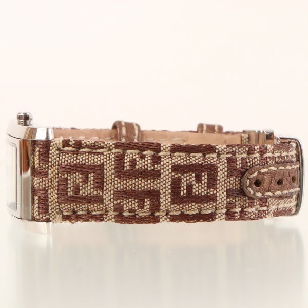 FENDI Ff Pattern Classico Watch Silver/Brown