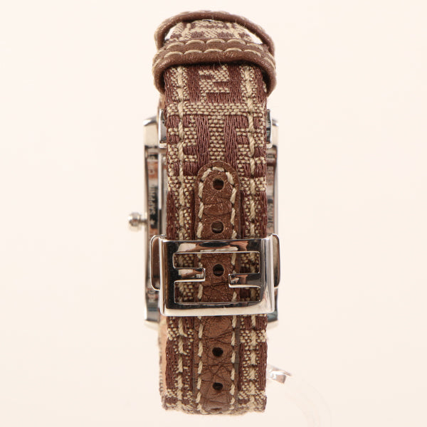 FENDI Ff Pattern Classico Watch Silver/Brown