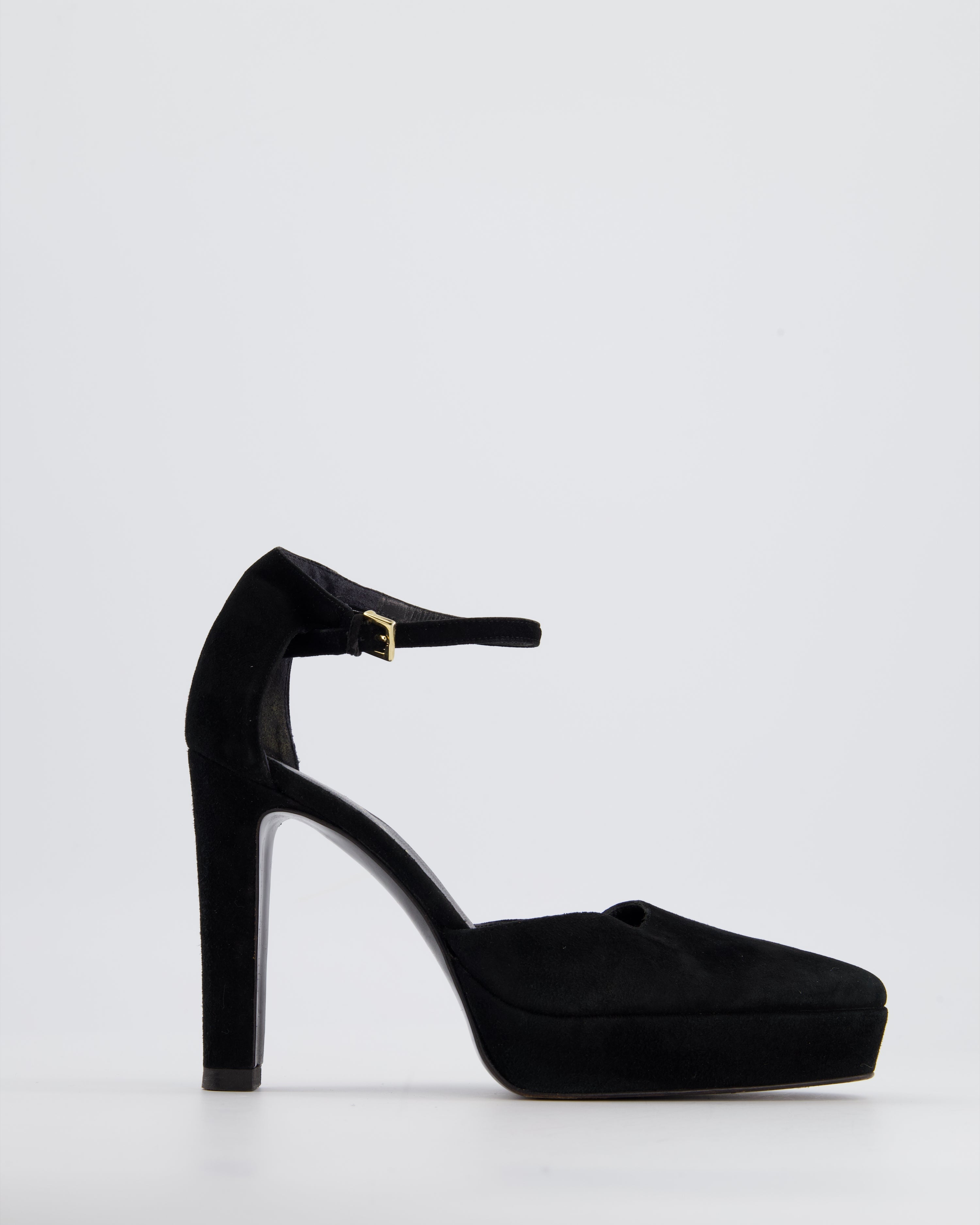 Gucci Black Suede Closed Toe Heels with Platform Size EU 38