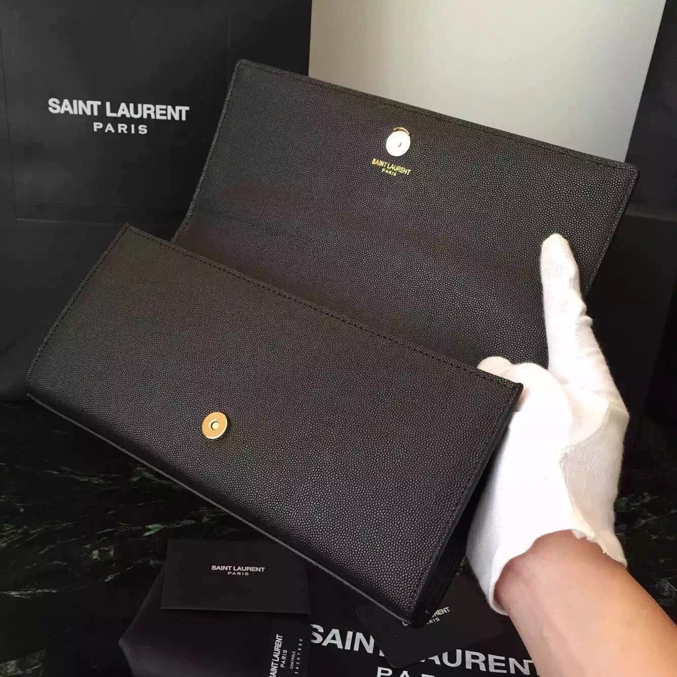 Yves Saint Laurent Black Classic Monogramme Clutch