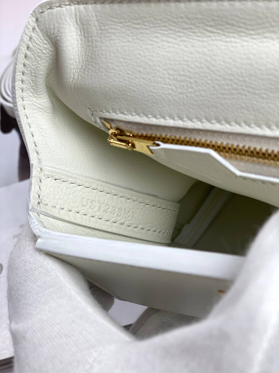 Hermes 24/24 Bag Evercolor with Swift 21  white Gold Hardware