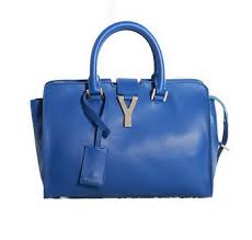 Yves Saint Laurent Cabas Chyc Original Leather Tote Blue